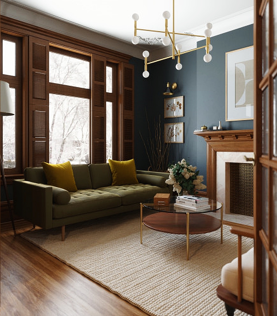 vintage and eclectic family room