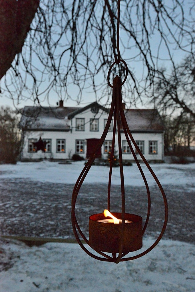 Swedish country home at dusk