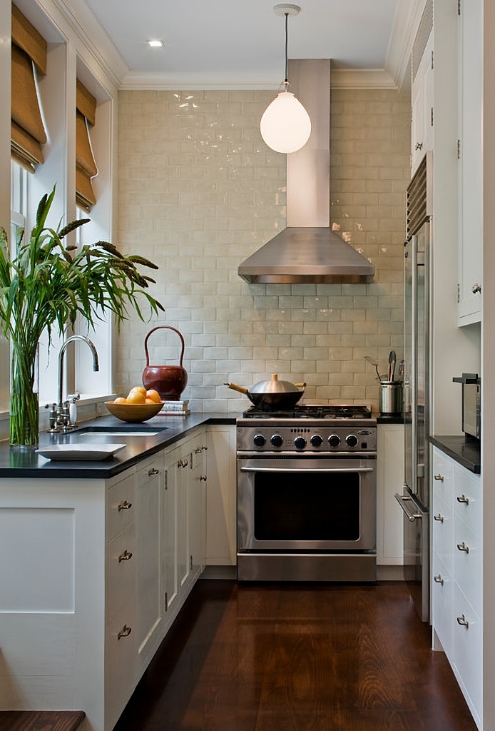 small kitchens - wood and white