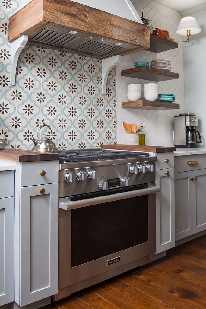 new kitchen renovation with bold tile