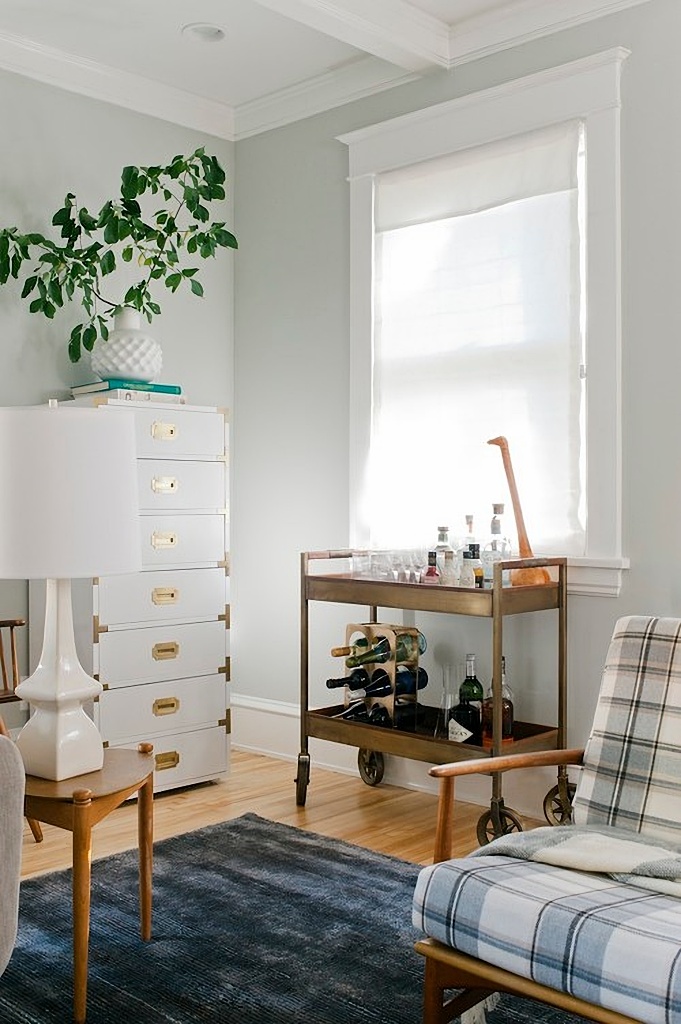 bar cart in family room