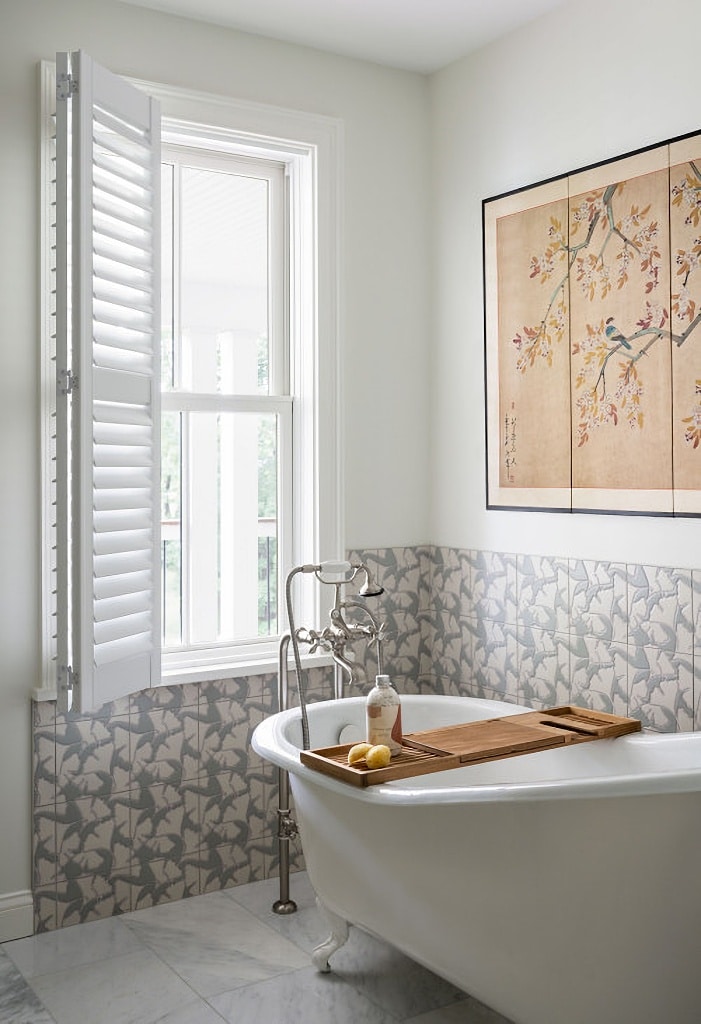 soft gray master bathroom