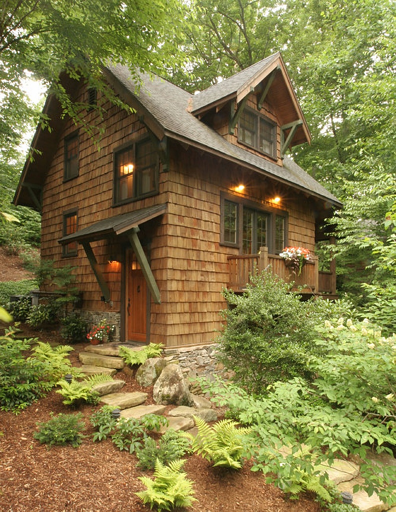 tiny cabin in woods