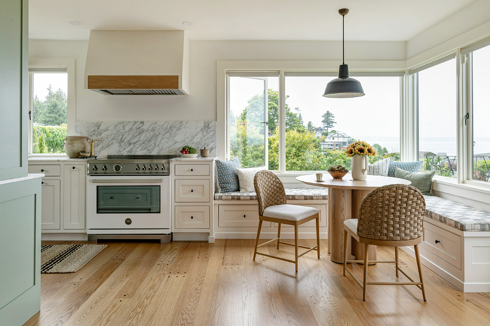 custom kitchen overlooking Puget Sound