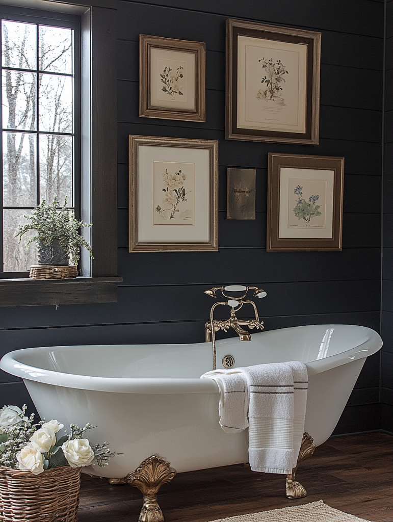 Victorian style moody bathroom