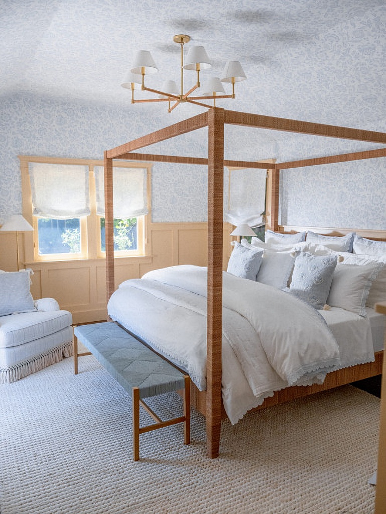 pale blue and white master bedroom