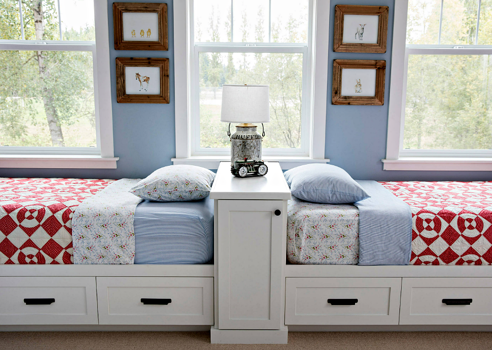 cubby beds with cozy quilts