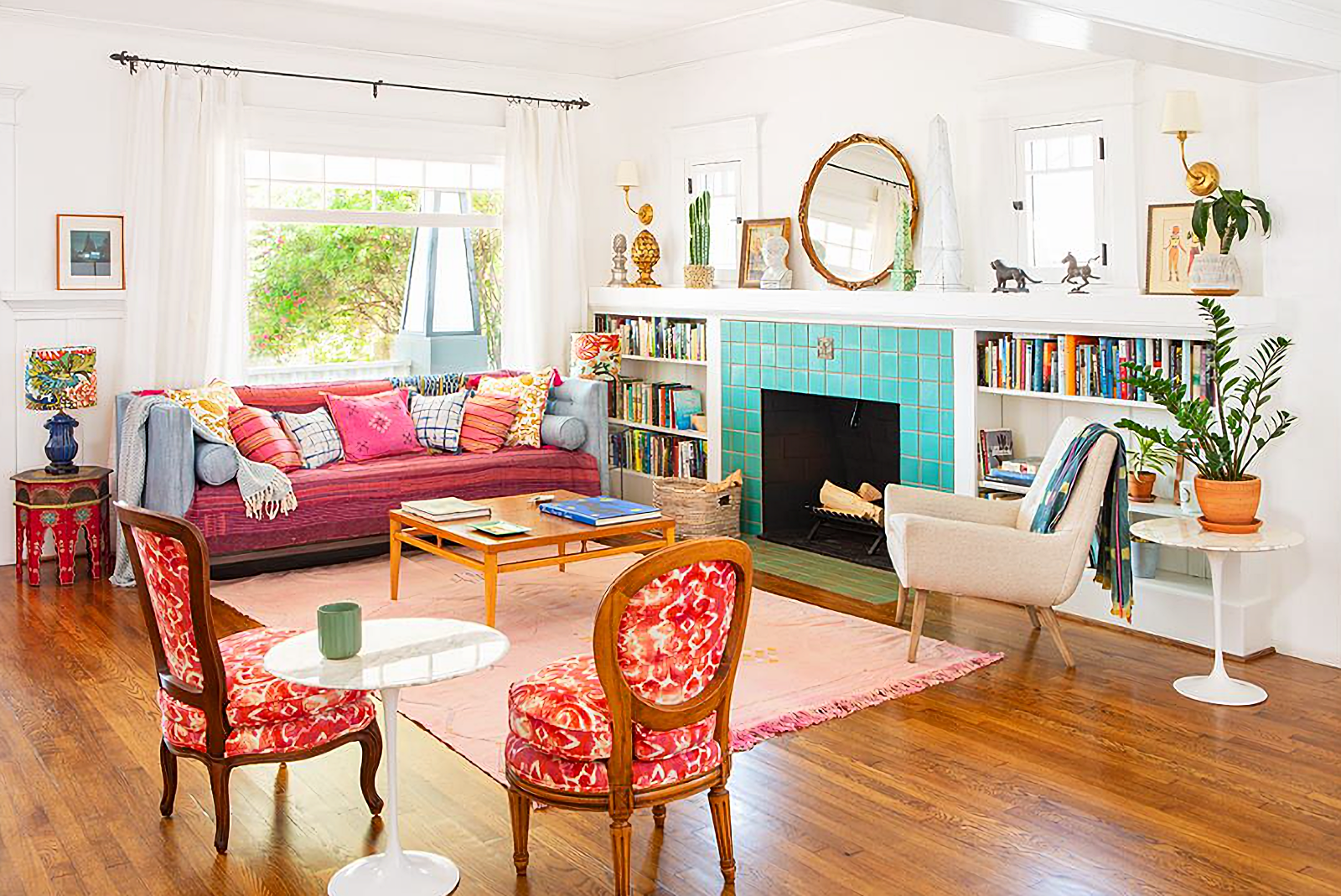 colorful craftsman living room
