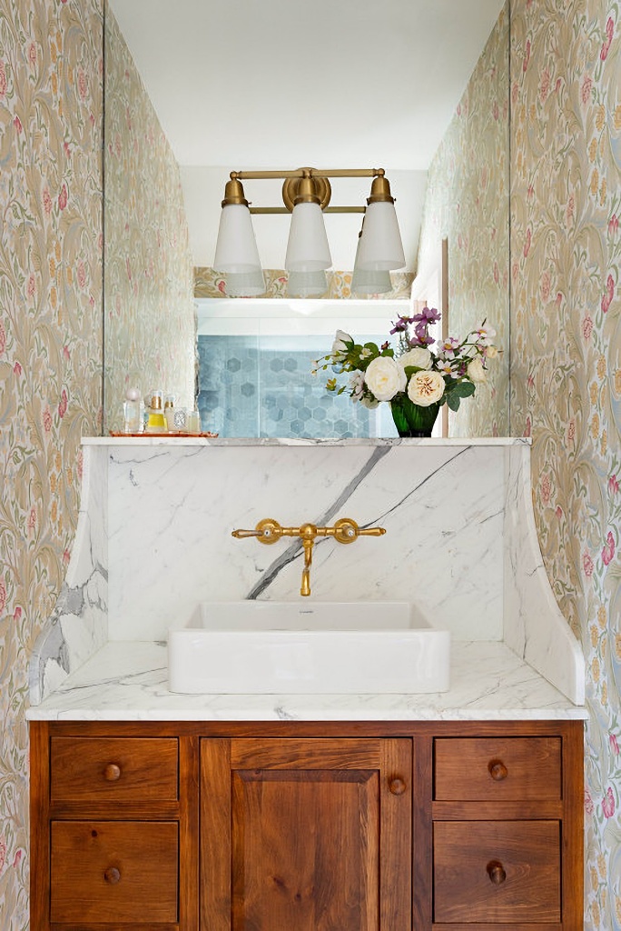 vintage powder room