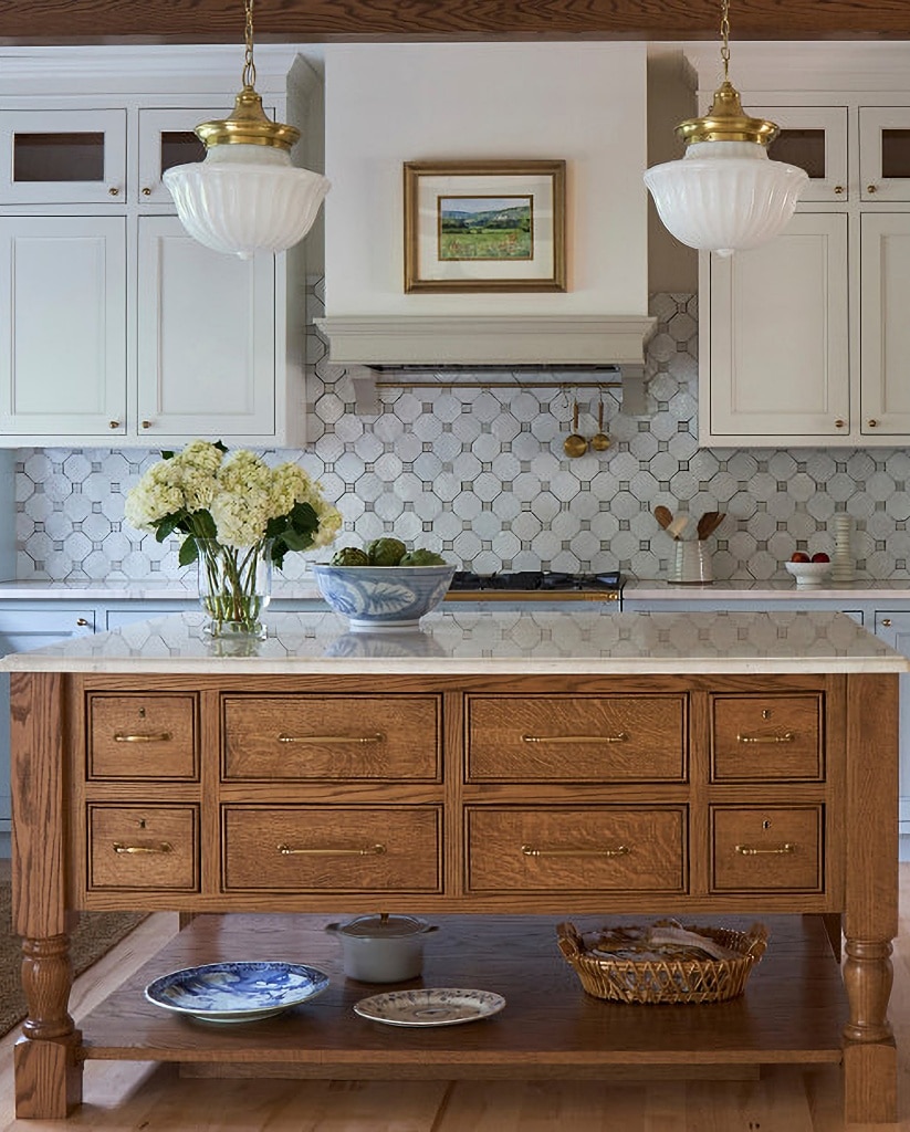 custom oak kitchen island