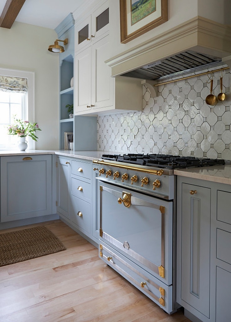 pale blue La Cornue range