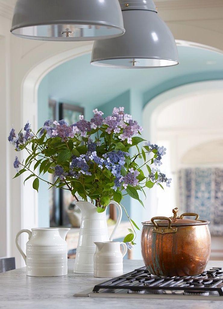 blue and purple floral arrangement