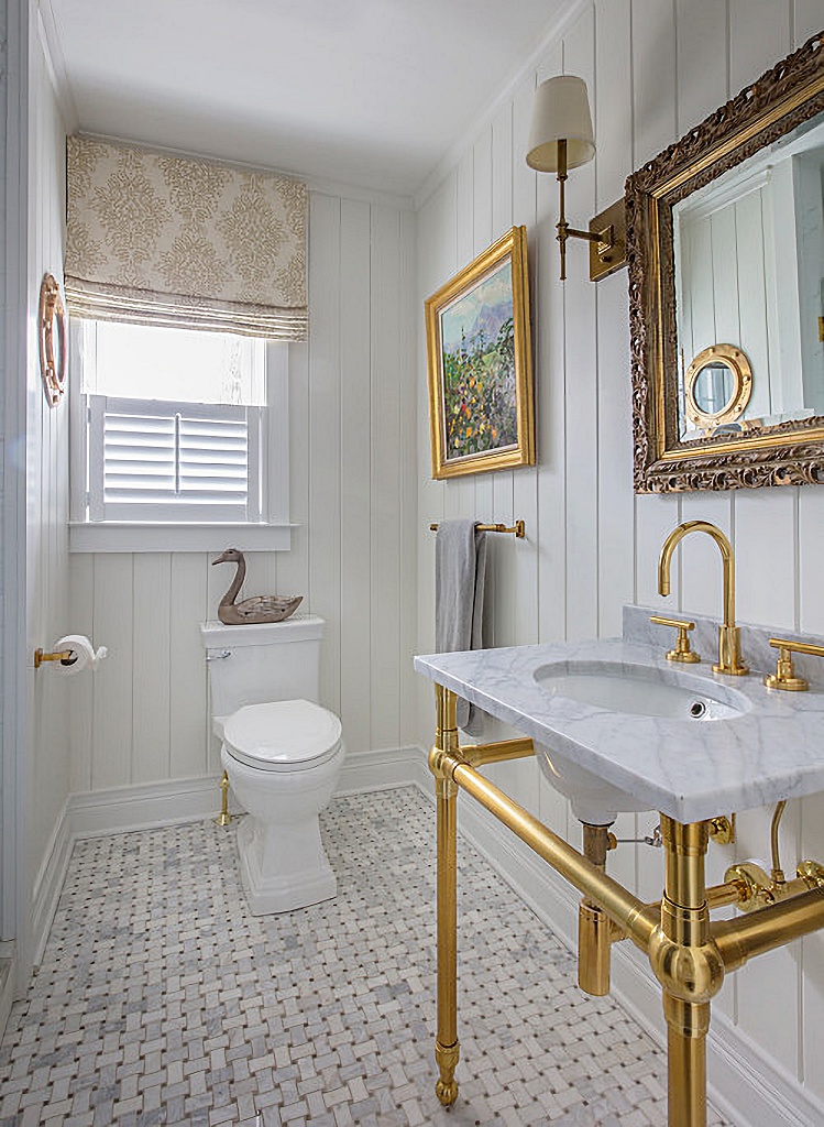 vintage powder room