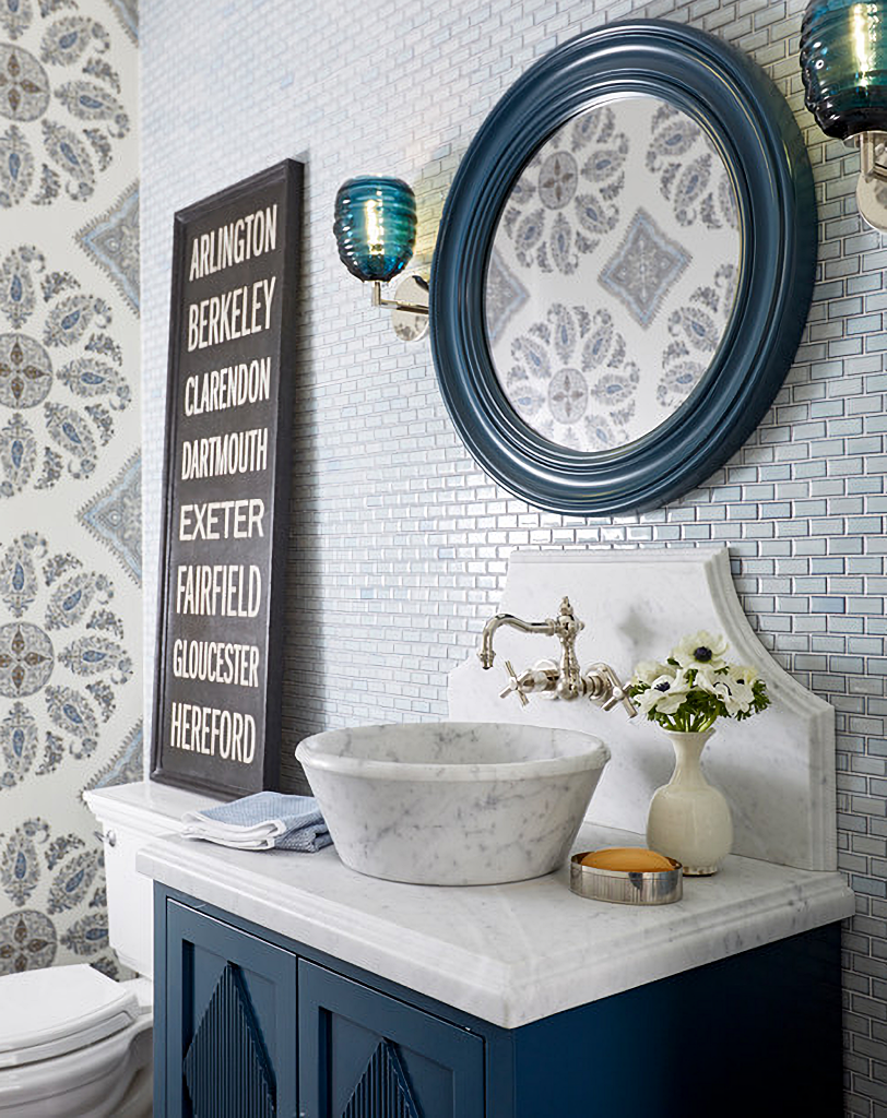 9 Cool Blue Bathroom Ideas - Town \u0026 Country Living, image size:812x1024