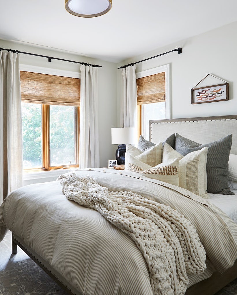guest bedroom in neutral tones