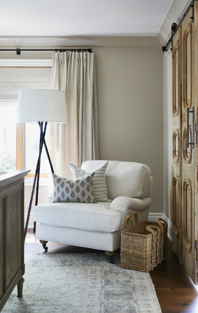 cozy reading corner in bedroom