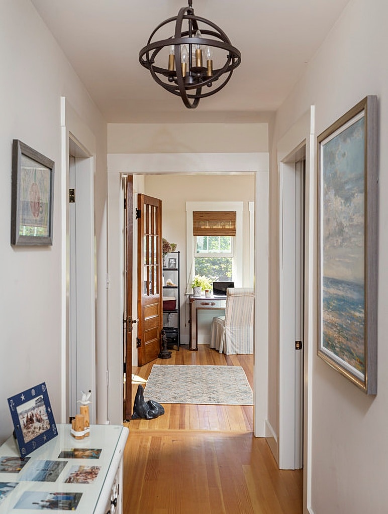 hallway with fir flooring