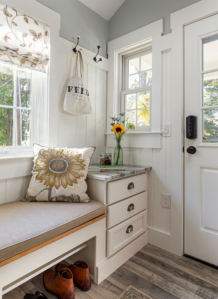 cozy coastal mud room