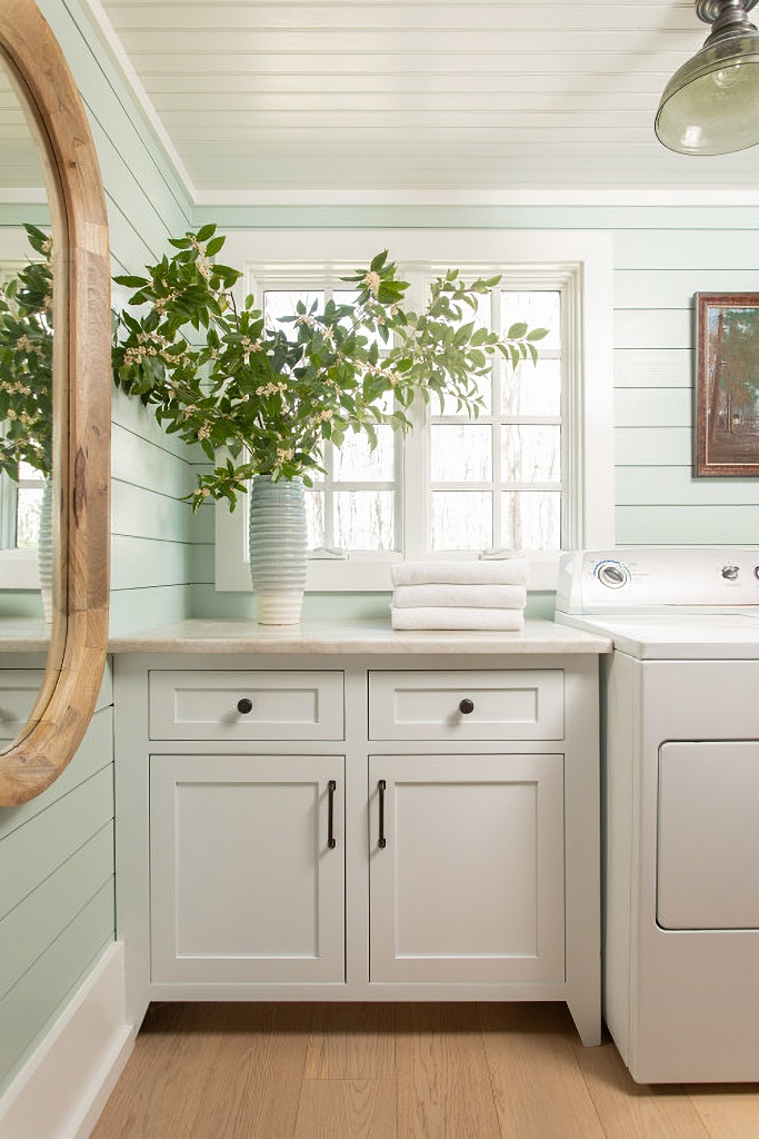 laundry room in soft tones
