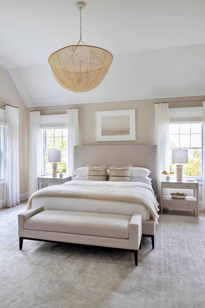 Light and airy bedroom in neutral tones