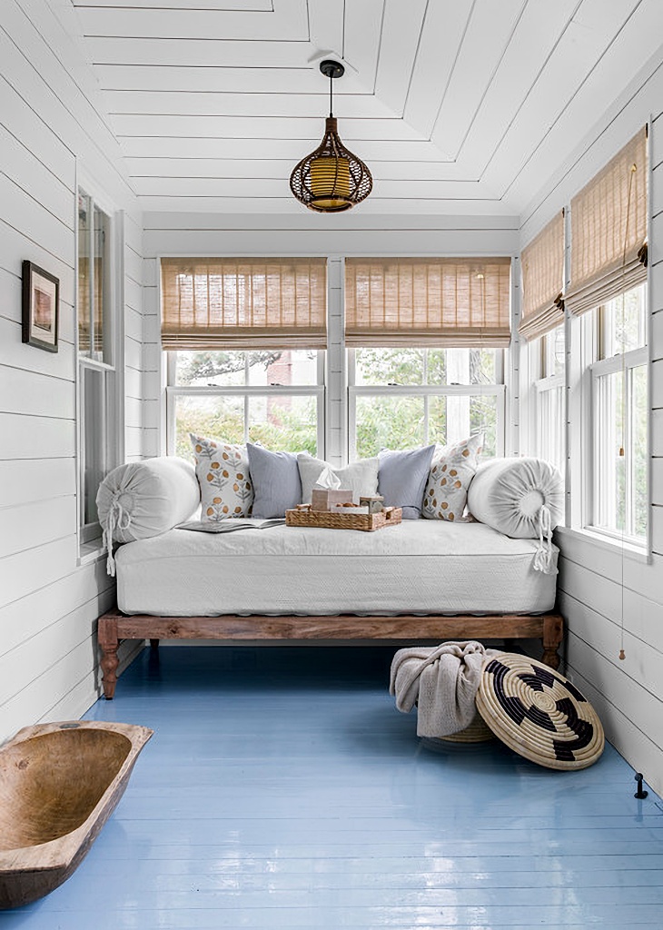 cozy enclosed porch