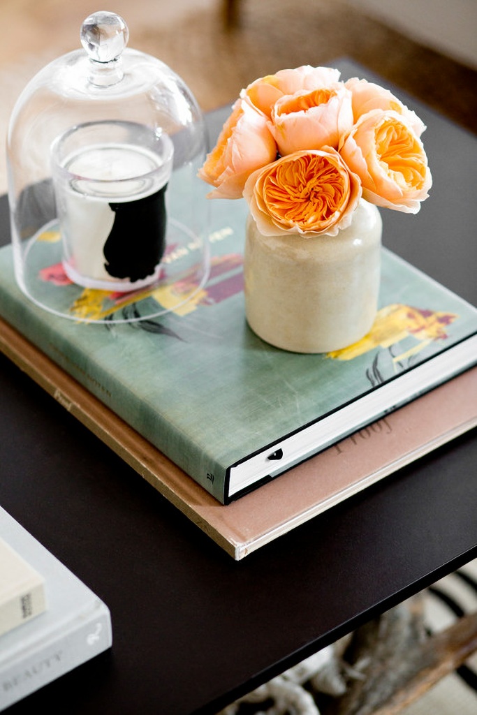 vignette with flowers and candle