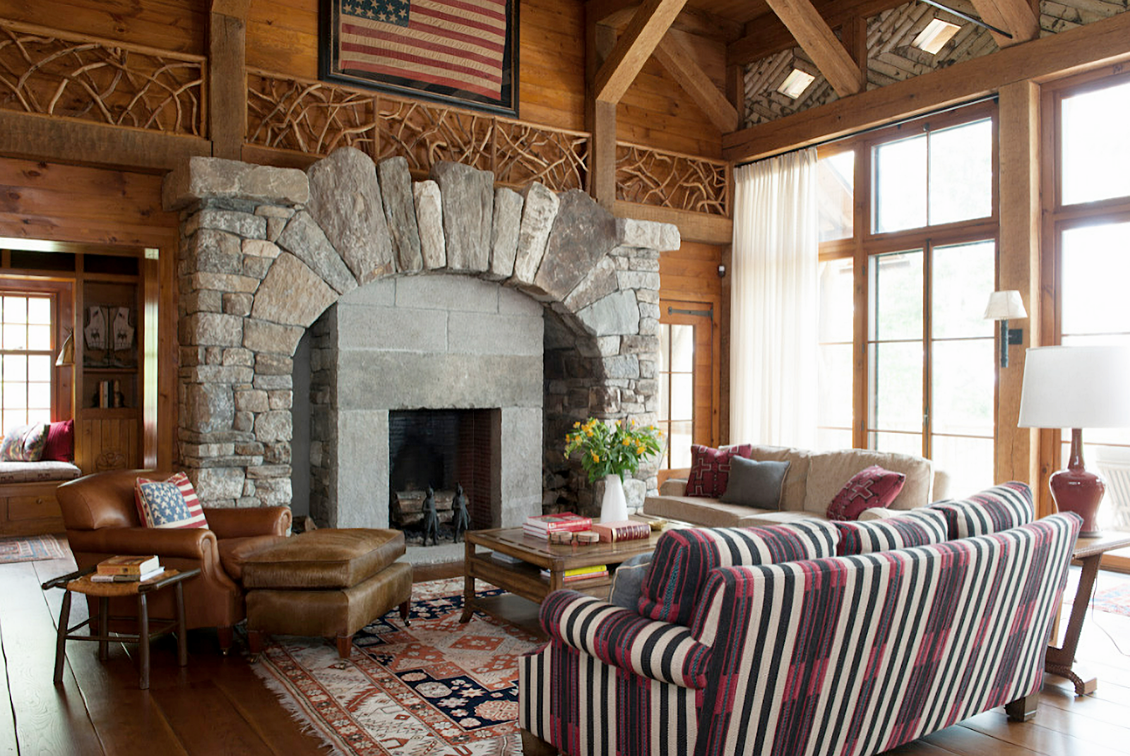 summer cabin rustic living room