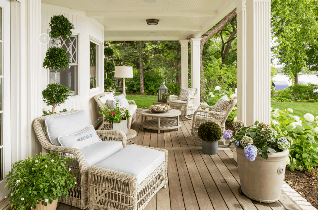large front porch in the summertime