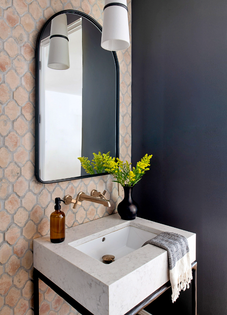 terra cotta tile in bathroom
