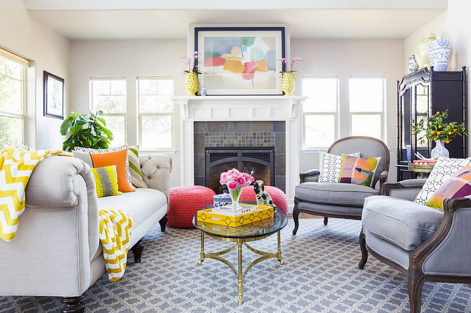 colorful family room