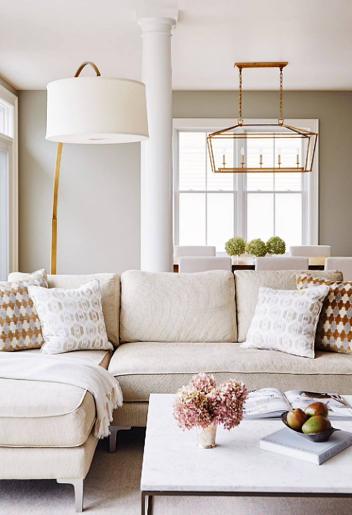 neutral tones in family room