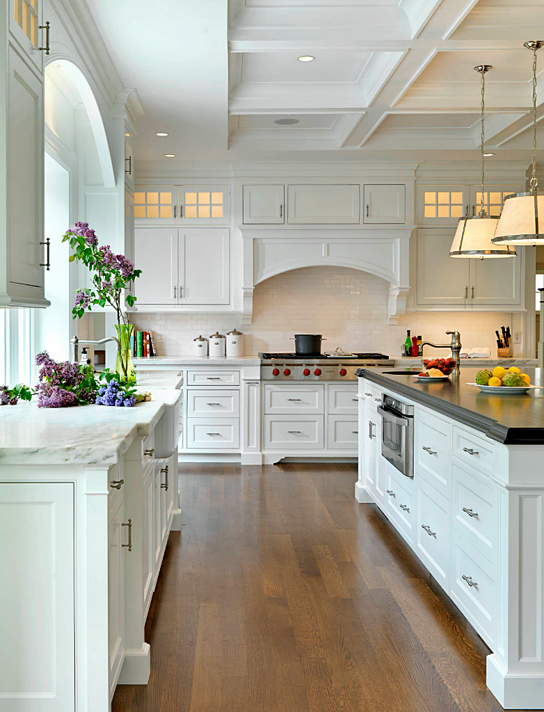 white and wood kitchen