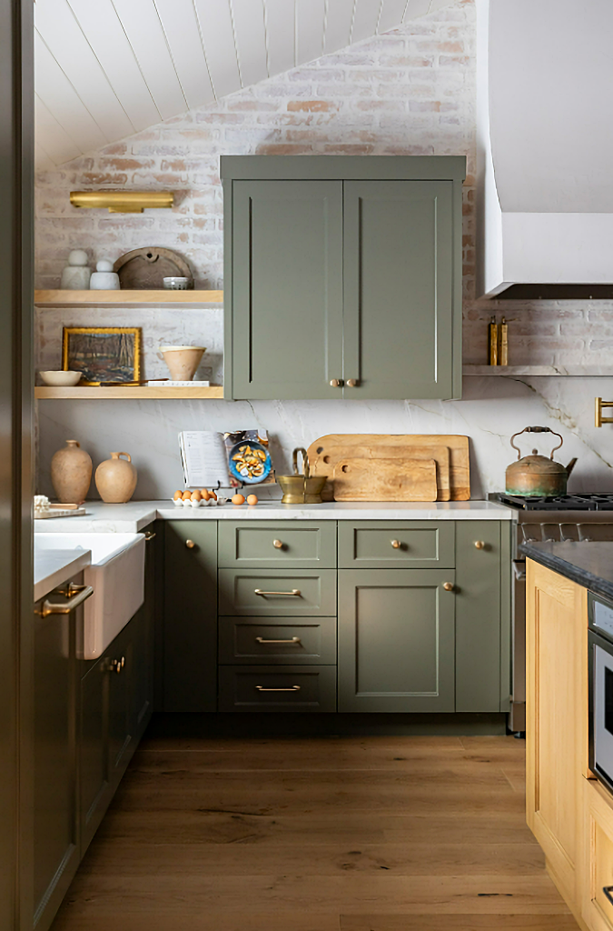 olive green kitchen cabinets