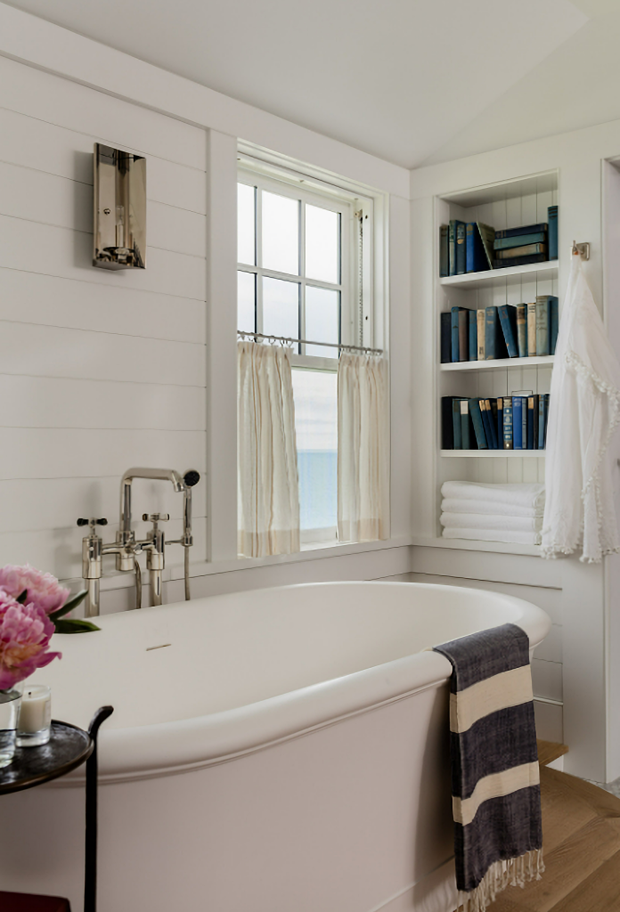 vintage bathroom with free standing tub