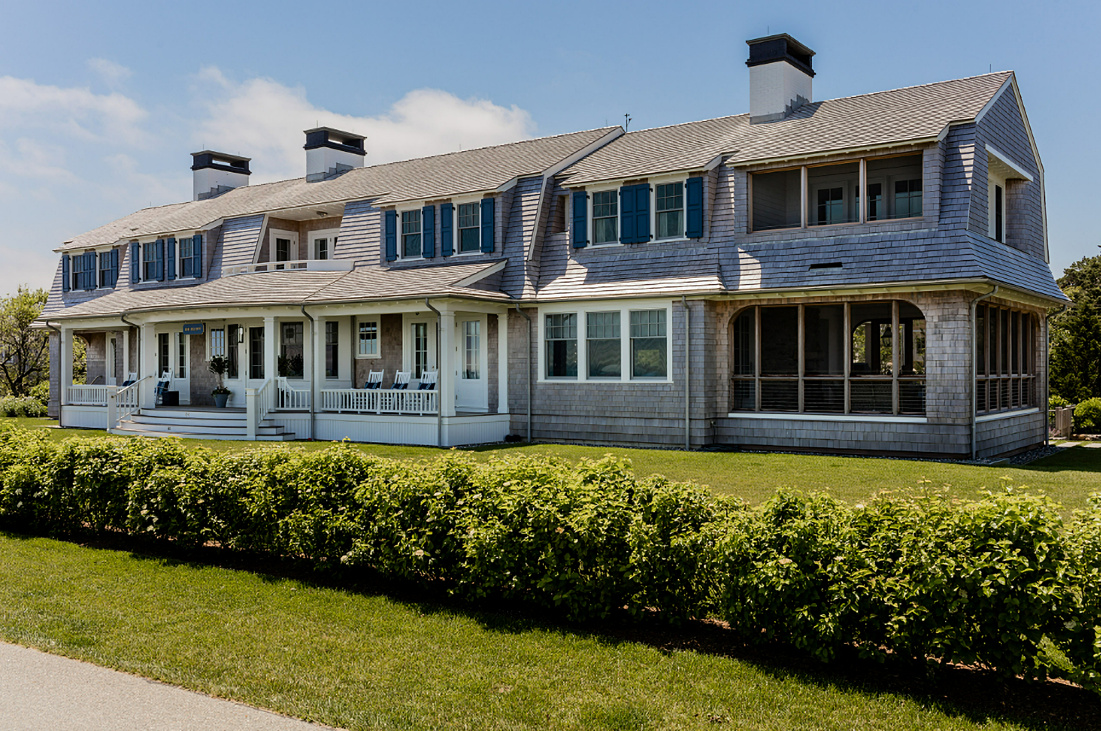 gray shingled New England home