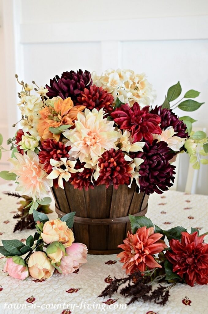 silk fall flower arrangement