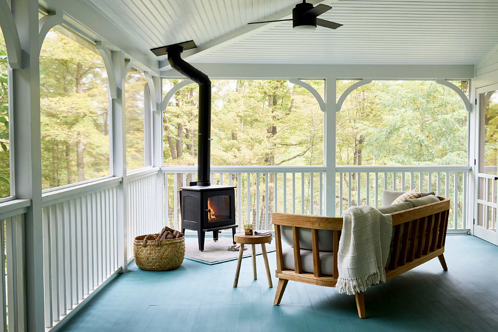 screened modern farmhouse porch