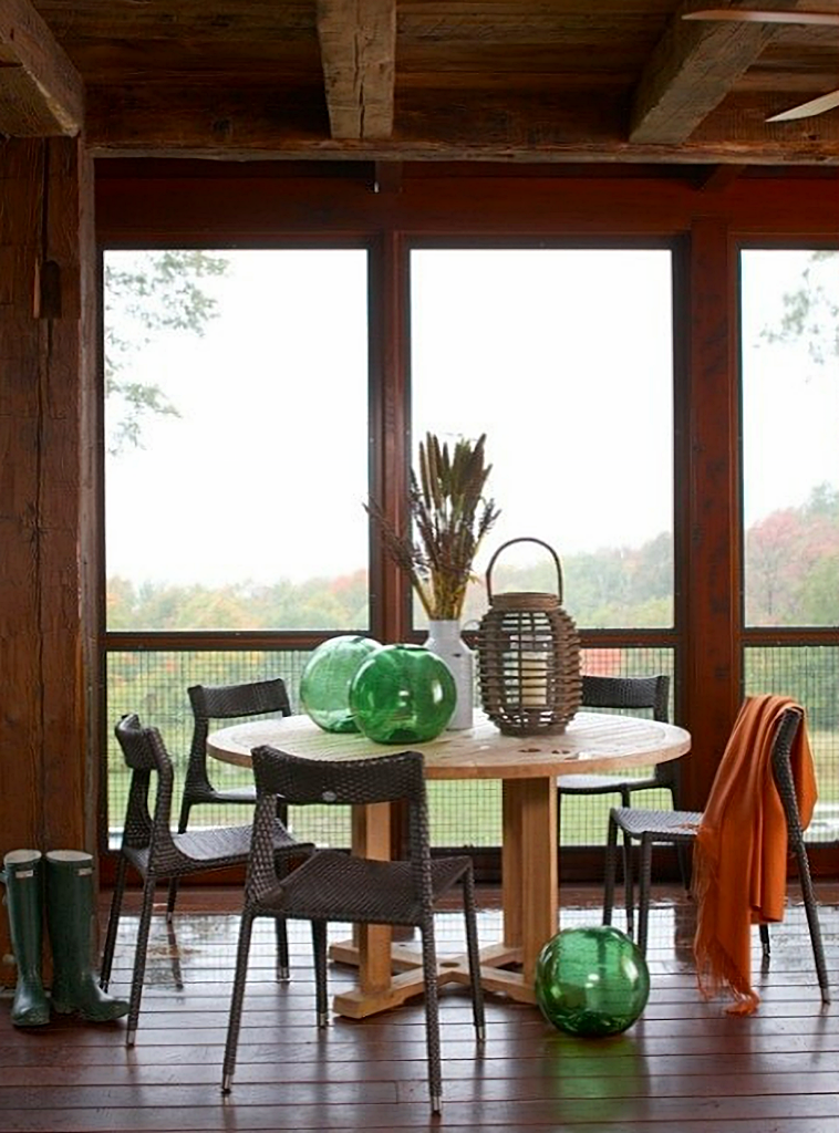 rustic screened porch