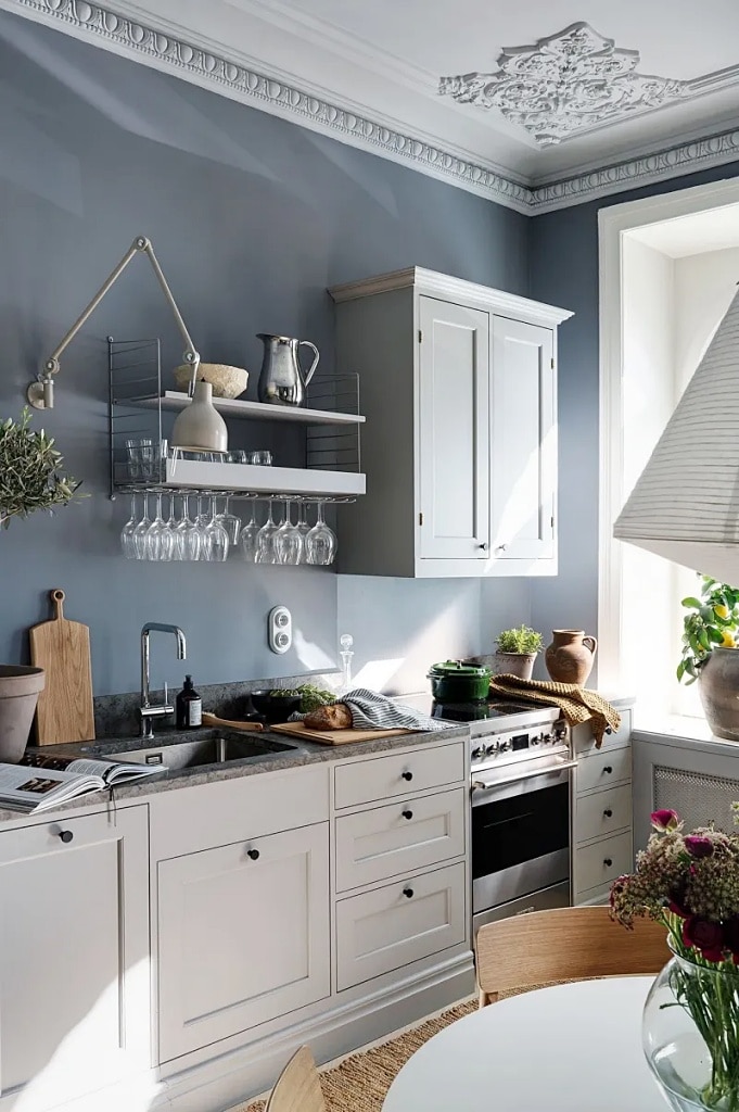 blue studio apartment