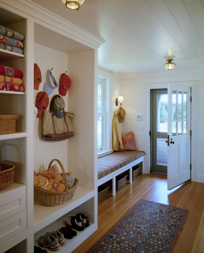 mudroom in a seaside cottage