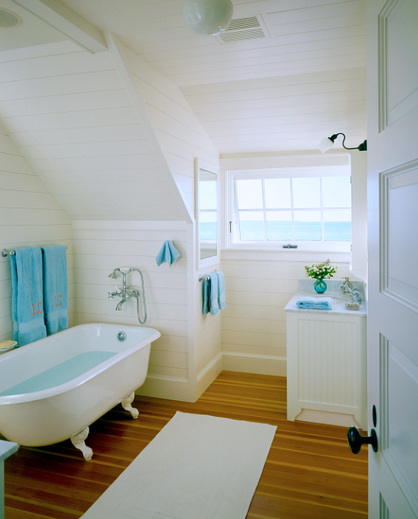 vintage white bathroom with claw foot tub