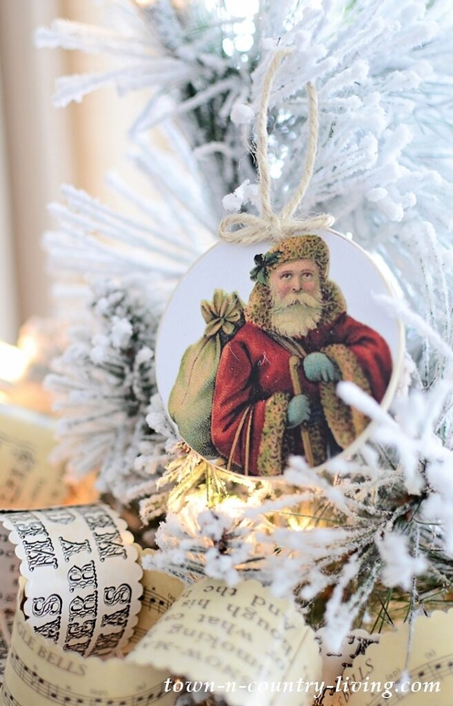 DIY vintage Santa ornament