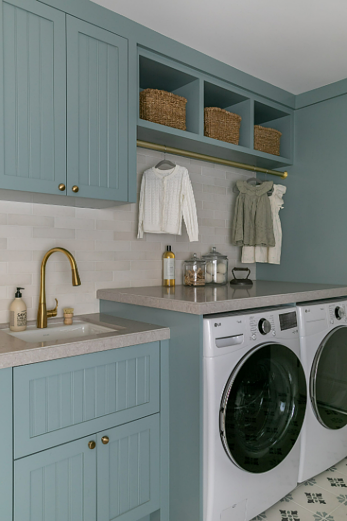 blue laundry room
