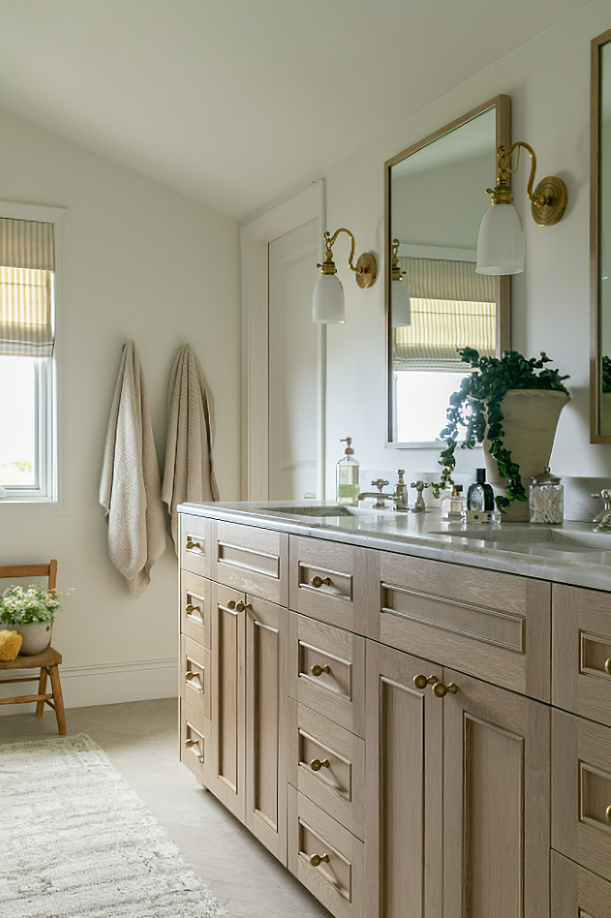 neutral master bathroom