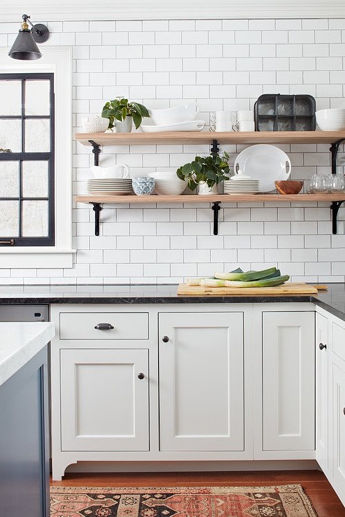 farmhouse kitchen with Shaker cabinetry