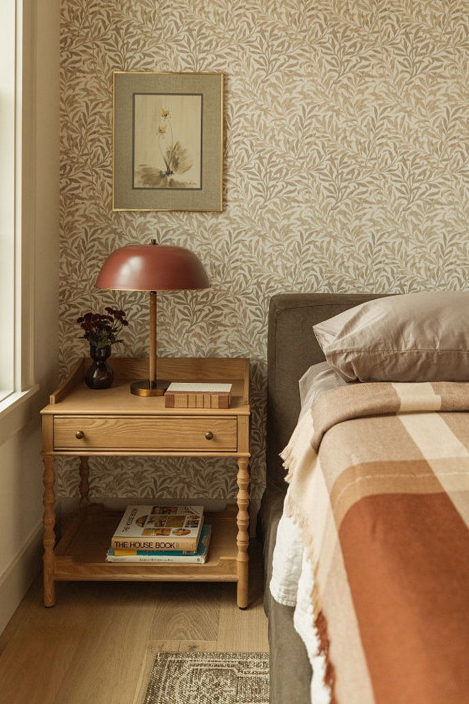 warm wallpaper in a bedroom
