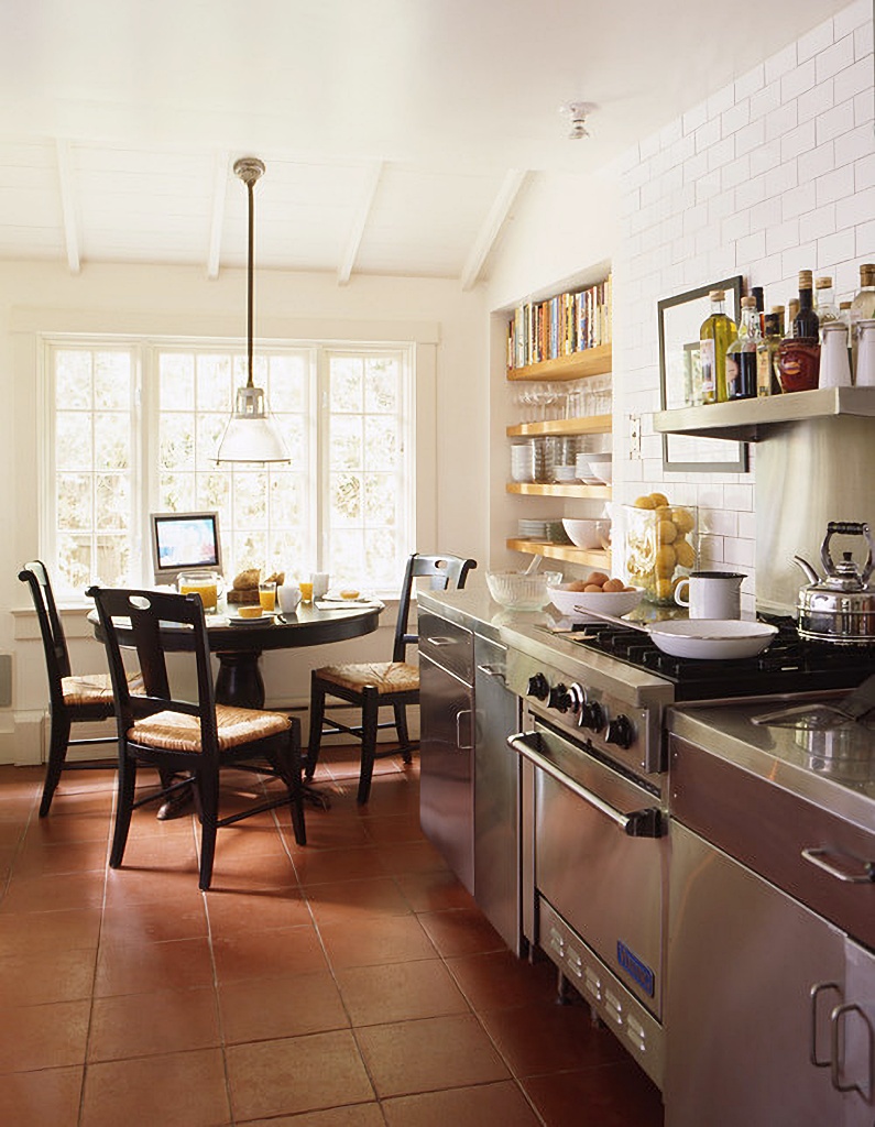 cozy galley style kitchen