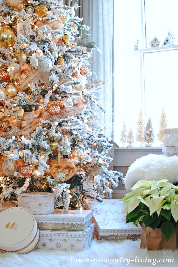 metallic tree for the holidays