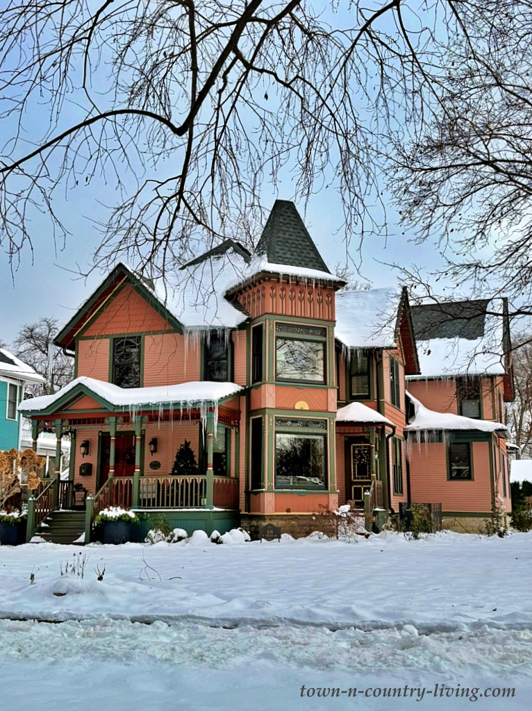 Ornate Victorian home with angular turret