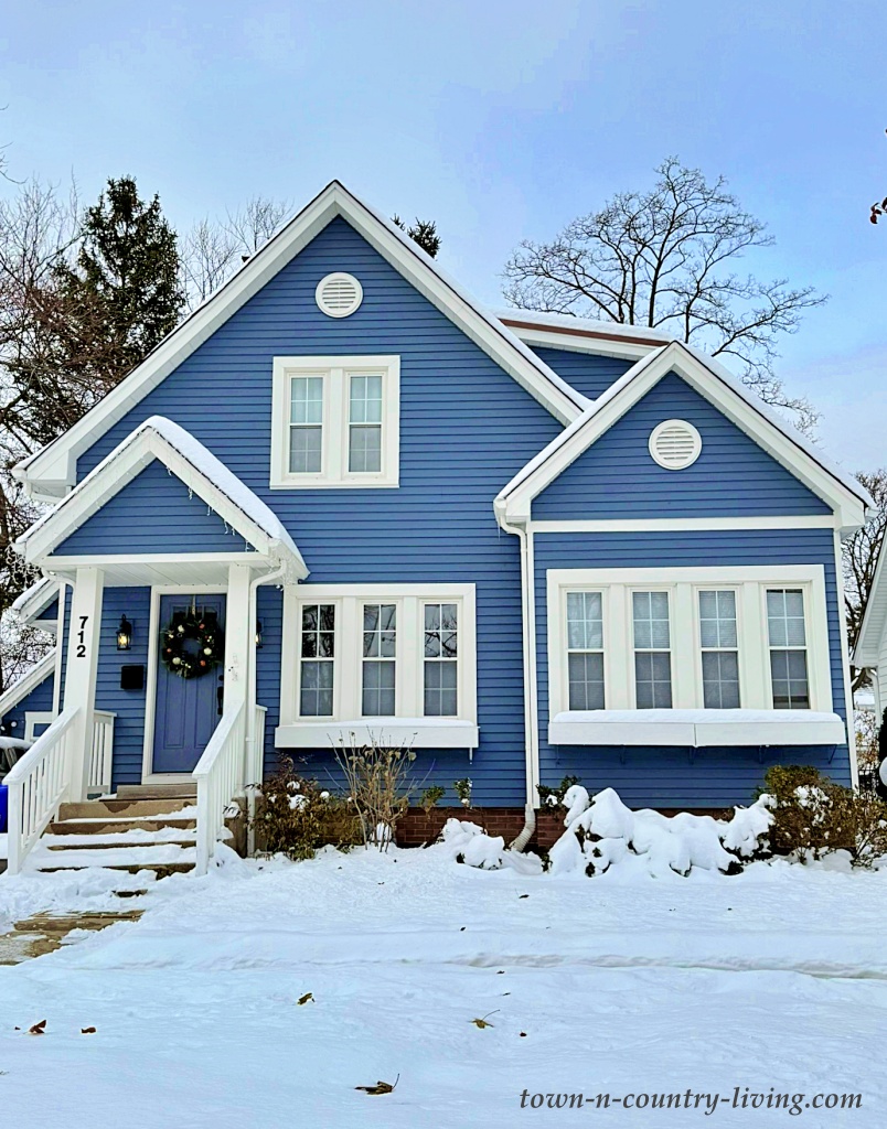 bright blue craftsman home